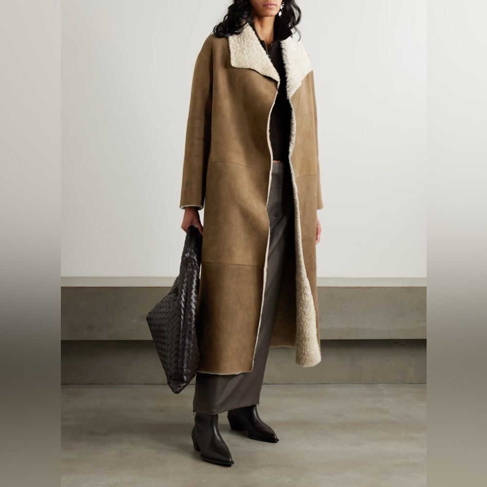 NWT NOUR HAMMOUR Asymmetric shearling coat - Picture 3 of 14